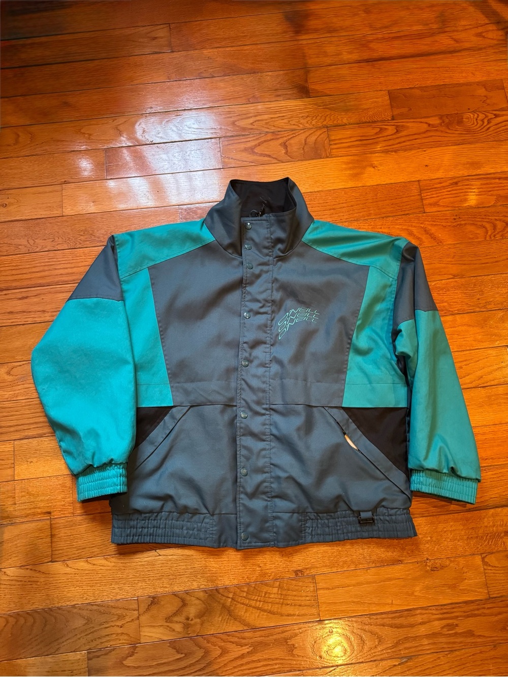 Vintage 90s O’Neill Windbreaker Jacket Teal Colorblock 3M Thinsulate